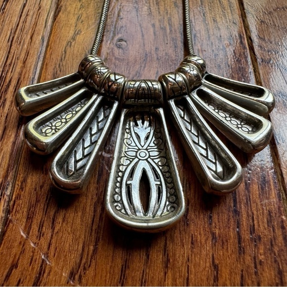 Brighton Andorra Necklace Graduated Slide 16” 18” Scroll Bar Bib Collar Silver - Picture 5 of 8